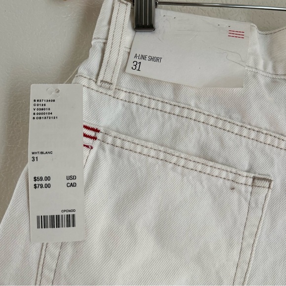 BDG | A-Line White Distressed Denim Shorts - Picture 4 of 7